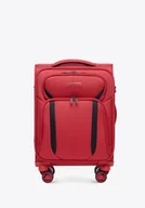 Walizki - Miękka walizka kabinowa dwukolorowa czerwono - czarna - miniaturka - grafika 1