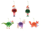 Bombki - Zestaw bombek papierowych Świąteczne postacie 5szt - PartyDeco - miniaturka - grafika 1