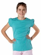 Koszulki dla dziewczynek - Koszulka dziewczęca t-shirt bawełniany turkusowy 146-152 YOCLUB - miniaturka - grafika 1