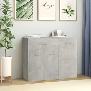 vidaXL Szafka, betonowa szarość, 88 x 30 x 70 cm, płyta wiórowa vidaXL - Szafki do salonu - miniaturka - grafika 7
