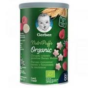 Przekąski dla dzieci - Gerber Nestlé Organic Nutri Puffs chrupki ryżowo-pszenne banan malina 35 g 1144835 - miniaturka - grafika 1