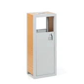 Wyposażenie miejsc publicznych - Kosz na śmieci z popielniczką, 48 l, szary / imitacja drewna - miniaturka - grafika 1