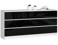 Komody - Nowoczesna komoda w połysku z szufladami biały + czarny K8-H66 - miniaturka - grafika 1
