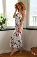 Piżamy damskie - Flowers koszula nocna długa DK-HI 005, Kolor ecru-różowy, Rozmiar S, DKaren - Primodo.com - miniaturka - grafika 1