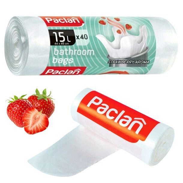 Worki na śmieci łazienkowe Paclan 15L 40 sztuk Zapachowe Białe