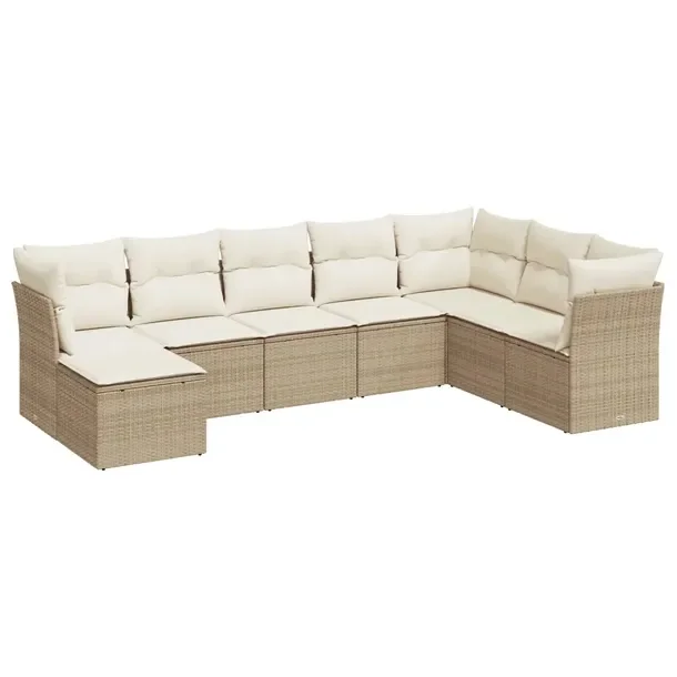 Modułowy zestaw mebli ogrodowych z rattanu PE beżowy 55-62 x 37-69 cm