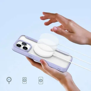 DUX DUCIS Skin X Pro - futerał z klapką kompatybilny z MagSafe do Apple iPhone 15 Pro fioletowy - Etui i futerały do telefonów - miniaturka - grafika 6