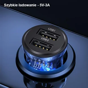 USAMS Ład. sam. C31 3A 2xUSB-A Fast Charge czarny/black CC162CC01(US-CC162) - Ładowarki samochodowe - miniaturka - grafika 11