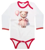 Body dla niemowląt - Body dziecięce Miś W Różowej Sukience I Różowy Balonik Dzień Misia 98/104 - miniaturka - grafika 1