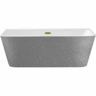 Wanny - Besco WA-170-VRSZ VARYA GLAM SREBRNA wanna wolnostojąca przyścienna maskownica syfonu z przelewem złota 170 x 80 - miniaturka - grafika 1