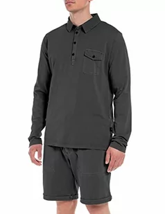 Replay Męska koszulka polo, Dark Grey 391, XL - Koszulki męskie - miniaturka - grafika 1