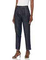 Spodnie damskie - Armani Exchange Damskie spodnie Tobacco Contrast Stitches, Embroidered Logo Below The Welt Back Pocket Casual Pants, niebieski, 14 - miniaturka - grafika 1