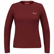 Koszulki sportowe damskie - SALEWA Pedroc Dry Tee W syrah S - miniaturka - grafika 1