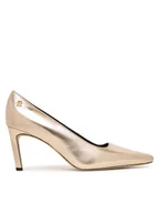 Czółenka - Tommy Hilfiger Szpilki Logo Metallic Pump Slanted Hl FW0FW08994 Złoty - miniaturka - grafika 1