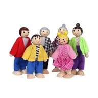 Lalki dla dziewczynek - Laleczki drewniane - rodzina 6 osób - miniaturka - grafika 1