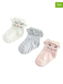 Skarpetki dla dzieci - COOL CLUB Skarpety (3 pary) w kolorze białym, jasnoróżowym i szarym - miniaturka - grafika 1