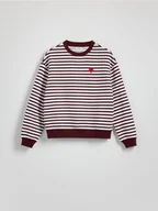 Bluzy damskie - Reserved - Bawełniana bluza z haftem - czarny - miniaturka - grafika 1