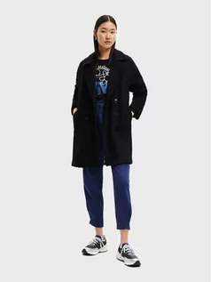Płaszcze damskie - Desigual Płaszcz wełniany London 22WWEW16 Czarny Relaxed Fit - grafika 1