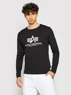 Bluzy męskie - Alpha Industries Longsleeve Basic T-Ls 100510 Czarny Standard Fit - miniaturka - grafika 1