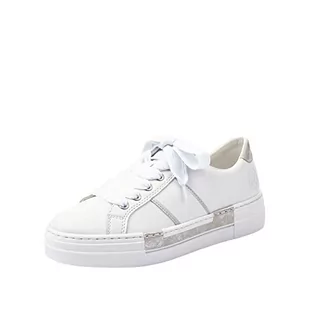 Rieker Damskie sneakersy N4501, Biały biały Fog Silver 81 81, 36 EU - Sneakersy damskie - miniaturka - grafika 1