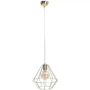 KET LAMPA wisząca industrialna OPRAWA zwis metalowa klatka złota KET685 - Lampy sufitowe - miniaturka - grafika 1