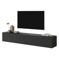 Szafki RTV - Szafka RTV Veldio 175 cm czarna z frezowanym frontem - miniaturka - grafika 1
