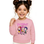 Bluzy dla dziewczynek - BLUZA DZIECIĘCA KPOP DEMON HUNTERS HUNTRIX 134-140 BAWEŁNIANA JAKOŚĆ - miniaturka - grafika 1