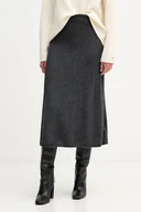 Spódnice - Tommy Hilfiger spódnica wełniana kolor szary midi rozkloszowana WW0WW46756 - miniaturka - grafika 1