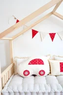 Kołdry i poduszki dla dzieci - Poduszka dekoracyjna autko "Czerwone grochy" - miniaturka - grafika 1