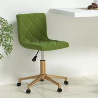 Krzesła - vidaXL Obrotowe krzesło stołowe jasnozielone obite aksamitem 333876 - miniaturka - grafika 1