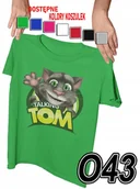 Koszulki męskie - Koszulka Dziecięca Z Nadrukiem Talkin Tom Kot Różne Gierki - Xs 110-116 - miniaturka - grafika 1