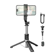 Selfie stick - Borofone Uchwyt Selfie BY12 Diva bluetooth ze statywem i pilotem czarny - miniaturka - grafika 1