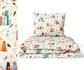 Pościel dla dzieci - Pościel Dziecięca 160x200cm dla dziecka, Certfikat, wzór: Family Cats Color - miniaturka - grafika 1