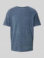 Koszulki męskie - T-shirt z prążkowanym, okrągłym dekoltem model ‘HELLAS’ - miniaturka - grafika 1
