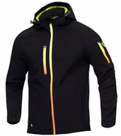 Kurtki męskie - MĘSKA KURTKA ROBOCZA CZARNA SOFTSHELL Z KAPTUREM MEMBRANA CREATRON XL - miniaturka - grafika 1