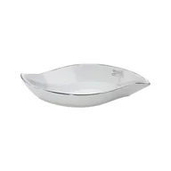 Tace i patery - Patera Ceramiczna Lori 36X18X5 Biała + Srebrna - miniaturka - grafika 1