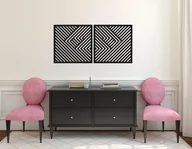 Dekoracje domu - 3D Dekoracyjne Panele Geometryczne, Minimalistyczna Dekoracja Ścienna, Czarny - miniaturka - grafika 1