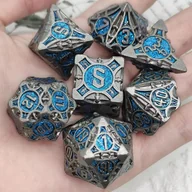 Akcesoria do gier planszowych - Kostki Rpg Niebiański Portal Zestaw 7 Metalowych Kości - miniaturka - grafika 1
