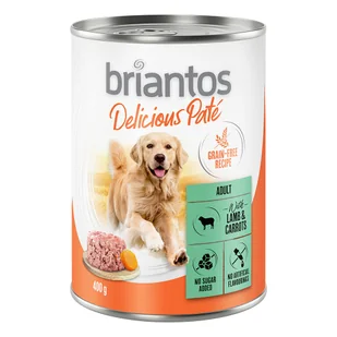 Briantos Delicious Paté, 6 x 400 g - Jagnięcina i marchew - Mokra karma dla psów - miniaturka - grafika 1