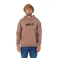 Bluzy męskie - Hurley Męska bluza Fastlane Solid Po Fleece Sweatshirt, taupe, L, szarobrązowy, L - miniaturka - grafika 1