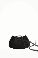 Torebki damskie - Mini worek Retro czarny zamsz - miniaturka - grafika 1