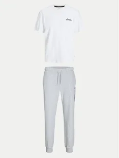 Jack&Jones Komplet t-shirt i spodnie dresowe Beau 12277849 Biały Relaxed Fit - Spodnie sportowe męskie - miniaturka - grafika 1