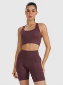 Bielizna sportowa damska - 4F Biustonosz treningowy z niskim wsparciem damski - brązowy M/L - miniaturka - grafika 1