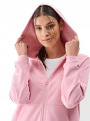 Bluzy damskie - Damska bluza dresowa 4F z kapturem MM00 SWSF1763 56S j. różowy L - miniaturka - grafika 1