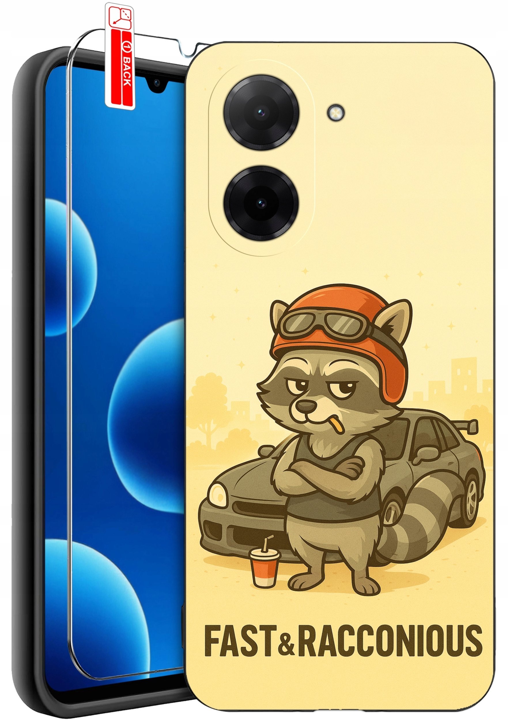 ETUI do Xiaomi Redmi A5 WZORY SILIKONOWE MATT CASE + SZKŁO 9H