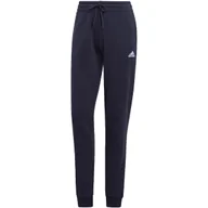 Dresy damskie - Spodnie damskie adidas Essentials Linear French Terry Cuffed granatowe IC68 - miniaturka - grafika 1