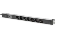 Rozgałęźniki - Digitus Socket strip with aluminum profile and surge protection, integrated line filter, 7-way Italian socket, 2 m cable Italian plug - miniaturka - grafika 1