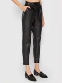 Spodnie damskie - Vero Moda Spodnie z imitacji skóry Eva 10205737 Czarny Relaxed Fit - miniaturka - grafika 1