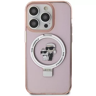 Karl Lagerfeld KLHMP15LHMRSKCP iPhone 15 Pro 6.1" różowy/pink hardcase Ring Stand Karl&Choupettte MagSafe - Etui i futerały do telefonów - miniaturka - grafika 4