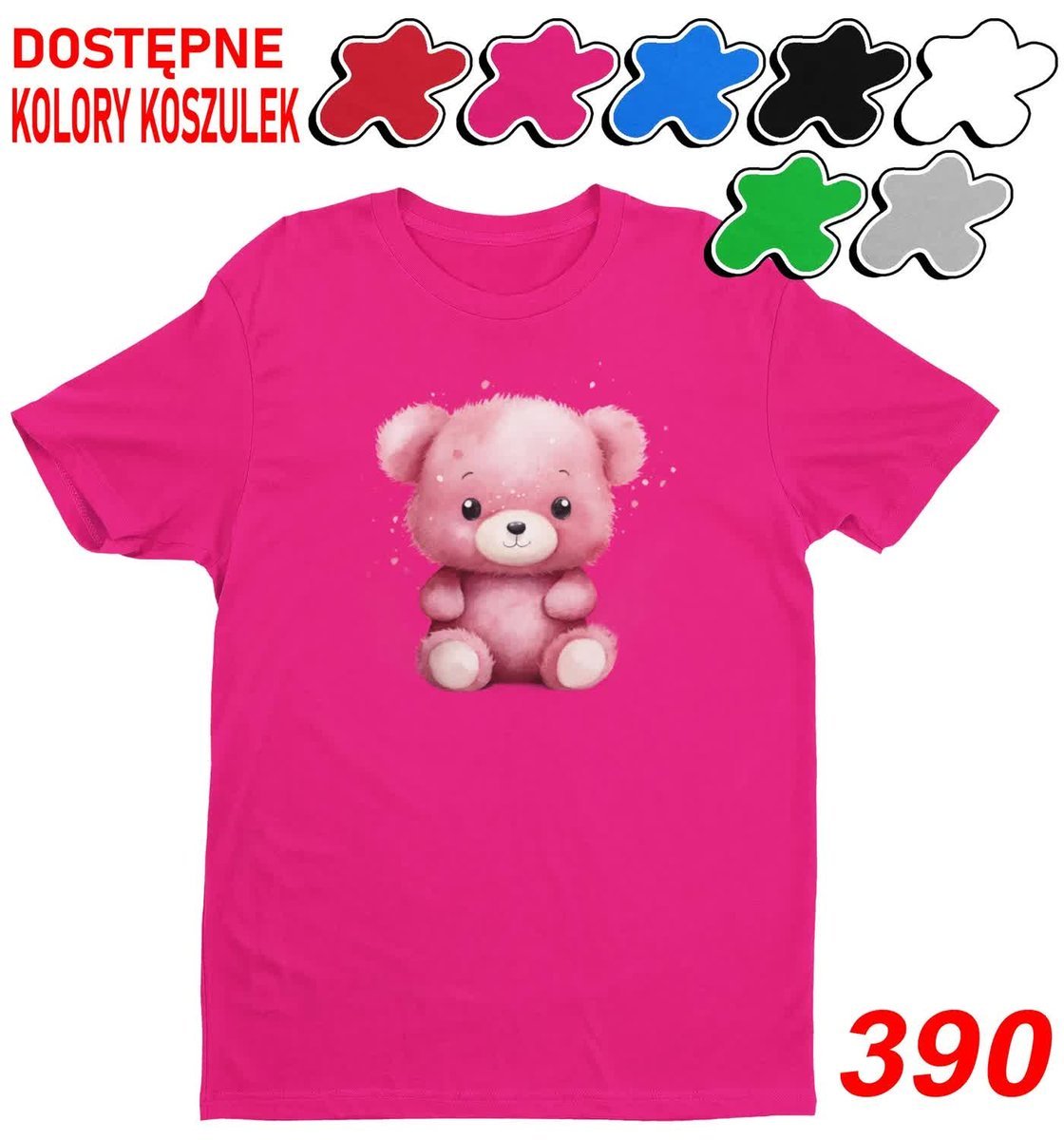 Dziecięca Koszulka Nadrukei Dzień Pluszowego Misia Miś Nietypowych-L146-152